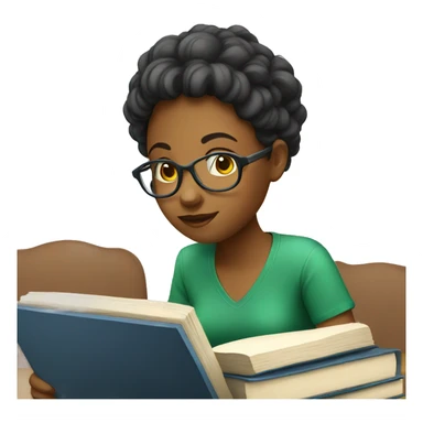 young woman studying  sticker