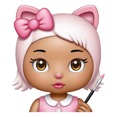  hello Kitty SANRIO, with an eyelash spoolie sticker