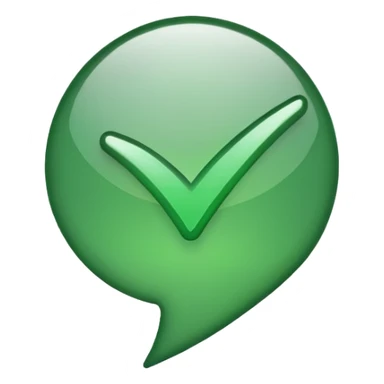 Green check mark with high flick no background sticker