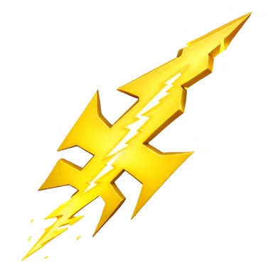 3D render of Lightning Bolt, miniature weather phenomenon, volumetric particle effects, jagged glowing bright yellow plasma strike, elemental energy, emoji style, isolated on white background --v 6.0. sticker