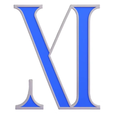 Roman numeral II, royal blue, white, and silver colors sticker