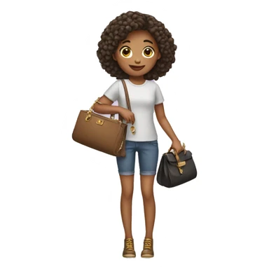 girl with purse in her hand pays sticker