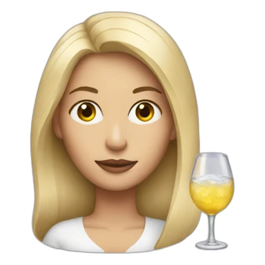 Blonde Woman with a vodka sticker