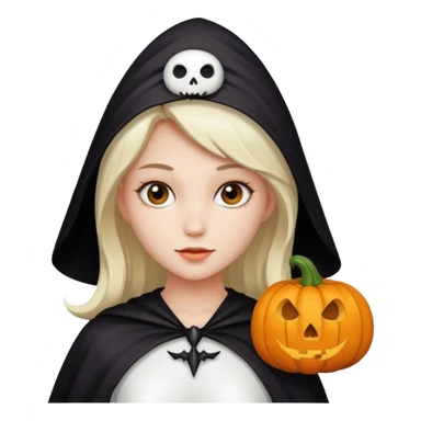 girl with Halloween white costumes sticker