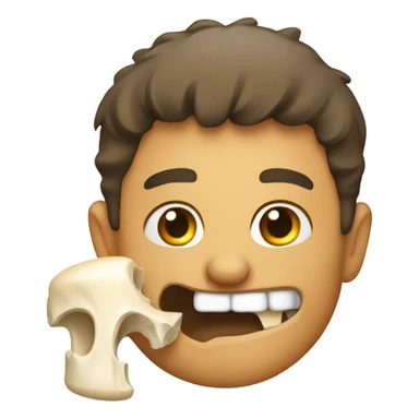 man eating a bone sticker