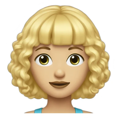 Blonde frange yeux bleus sourit sticker