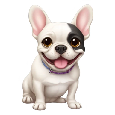French bulldog with a color and the name Sophie on it smiling sticker