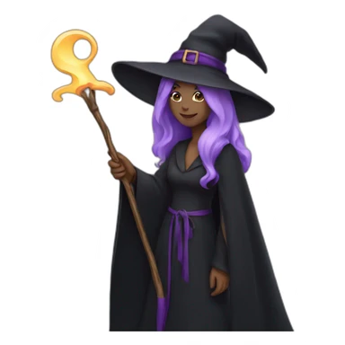 A witch holding a wand sticker