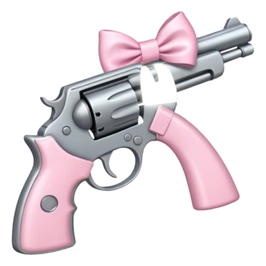 Gun with a light pink bow sticker