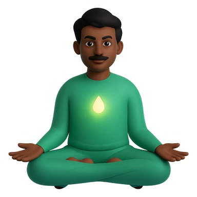 Make the person appear Indian with traditional Indian features and skin tone, keep the soft green aura as is, no background. sticker