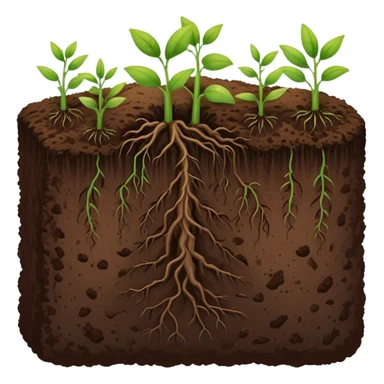 rich brown soil with small plants sprouting sticker
