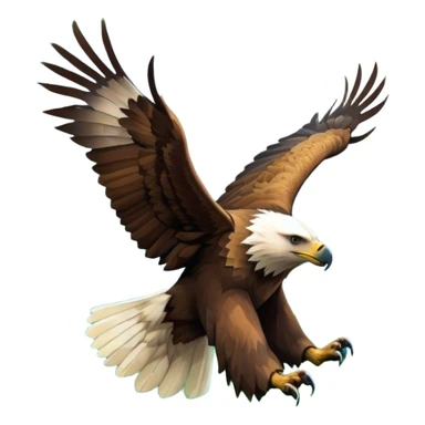 Collage of wild animals: a majestic bear in a lush green forest, a soaring eagle in the sky. A vibrant and detailed nature scene, capturing the beauty of wildlife. Transparent background. sticker