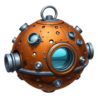 hyper realistic sea ​​mine sticker