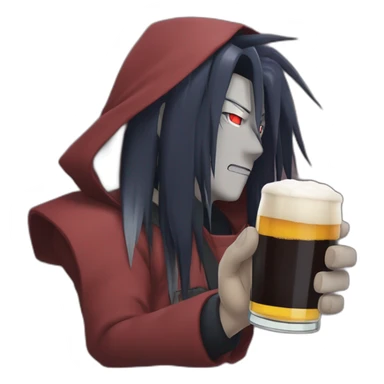 Madara Uchiha tomando cerveza sticker