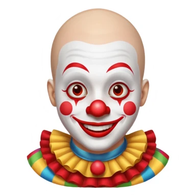 buzz cut haired clown sticker