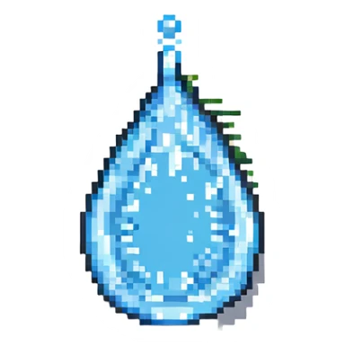 single water droplet pixel art sticker