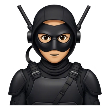 A masked assassin in a black tactical suit sticker