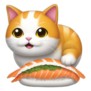 Un sushis sur un chat sticker