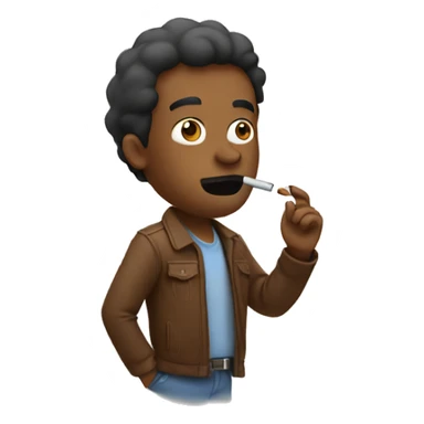 brown guy vaping sticker