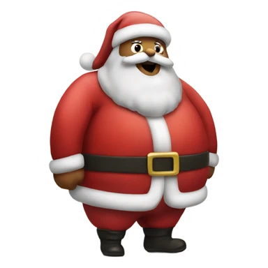 santa rubbing his discothed fat belly sticker