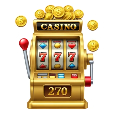casino slot machine, winning, golden coins sticker