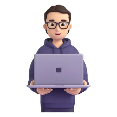 working person with laptop sticker