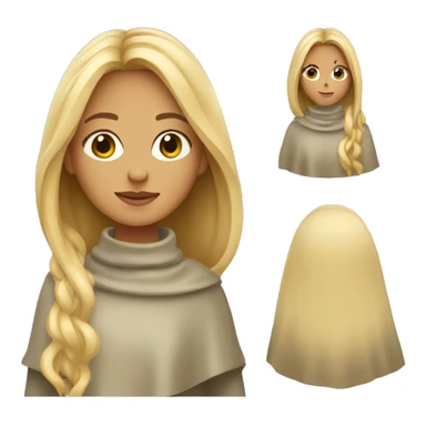 Girl with long blonde hair wearing a turtleneck poncho sticker