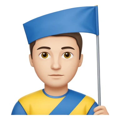 The Ukrainian man with flag sticker