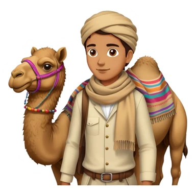 A traveller walking with camel sticker