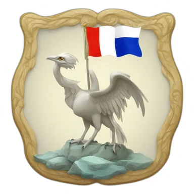 Simorgh with text Simorgh and French flag sticker