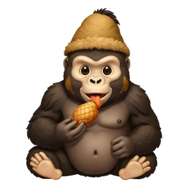 Gorilla eating chicken  sticker