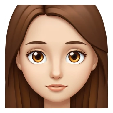 girl with straight long brown hair with brown eyes sticker