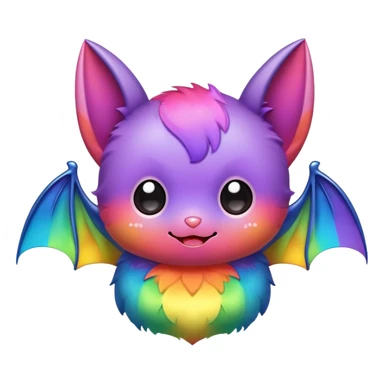 rainbow kawaii bat  sticker