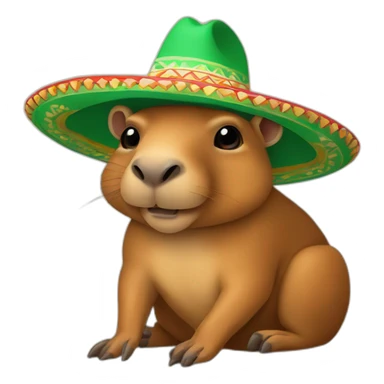 capibara with mexican sombrero sticker
