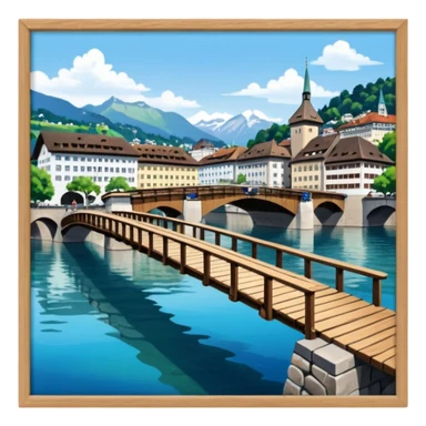kapellbrücke in luzern sticker