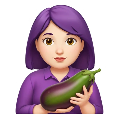 big girl with eggplant  sticker