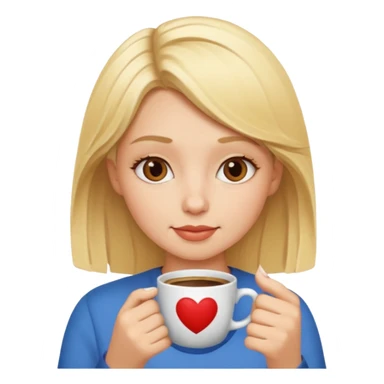 blomde girl drink coffe sticker