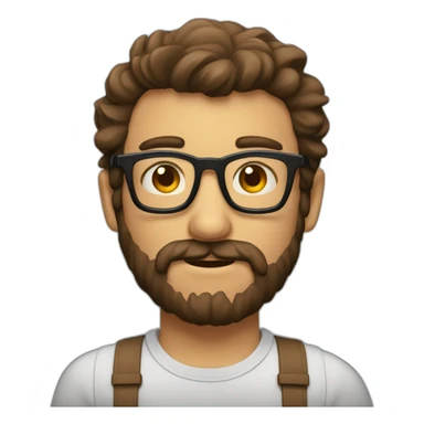 chico gordo con gafas y barbas sticker