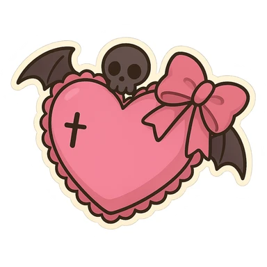 Goth pink object sticker