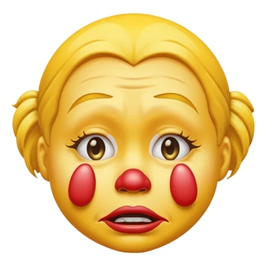 Sobbing yellow emoji clown sticker