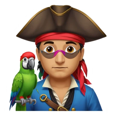 pirate and parrot sticker