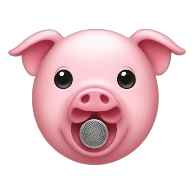 face of a pig with loudspeaker sticker