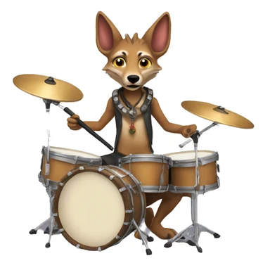 jackal with drums sticker