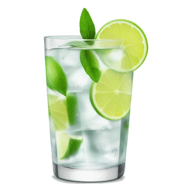 Gin and tonic with a slice of green lemon  sticker
