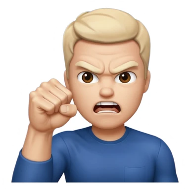 Shaking fist at universe sticker