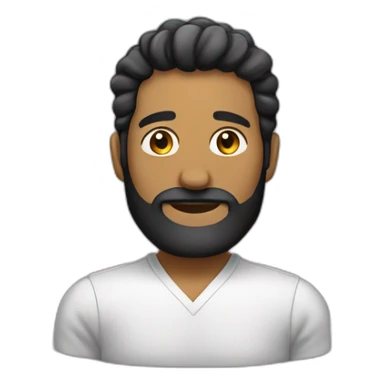 Hombre meztizo sin pelos y con barba negra y con ropa negra sticker