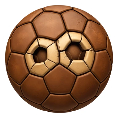 old brown cracked soccer ball sticker
