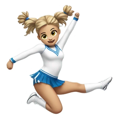 Jumping-splits-white-Cheerleader-pigtails  sticker