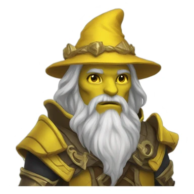 Yellow dragonborn wizard sticker