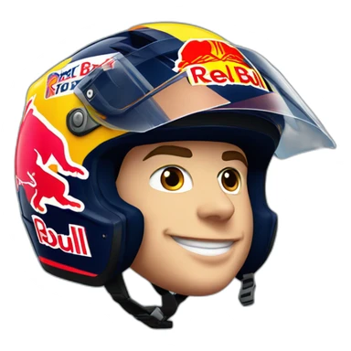Max verstappen with redbull formula 1 helmet sticker